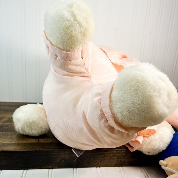 Chrisha Playful Plush Bunny Rabbit Stuffed Animal Pink Dress 20" 1988 VTG - Picture 2 of 13
